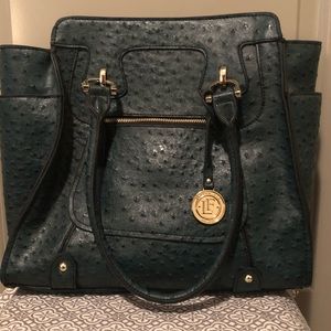 Teal leather London fog purse